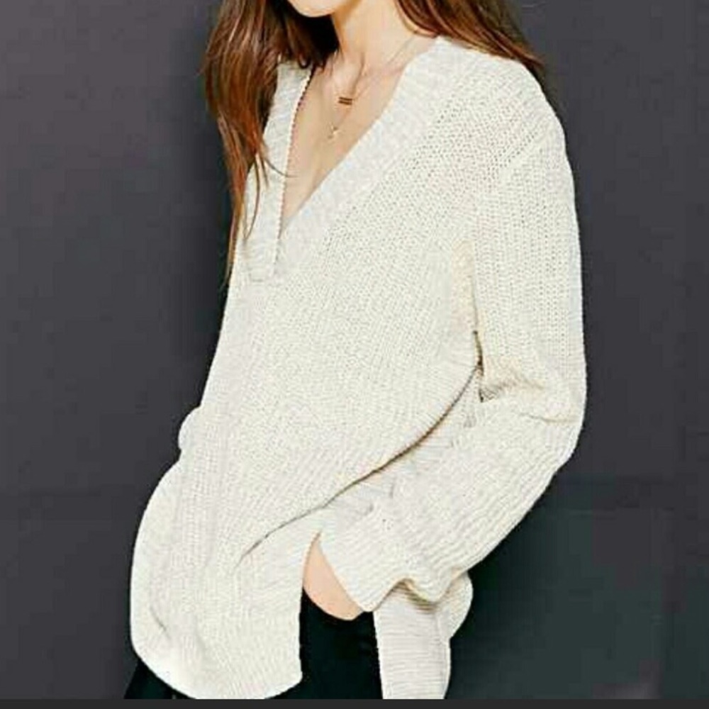 Silence + Noise Anthro XS Oversize Sweater Oatmeal